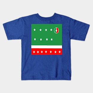 Sporty Italian Design on Blue Background Kids T-Shirt